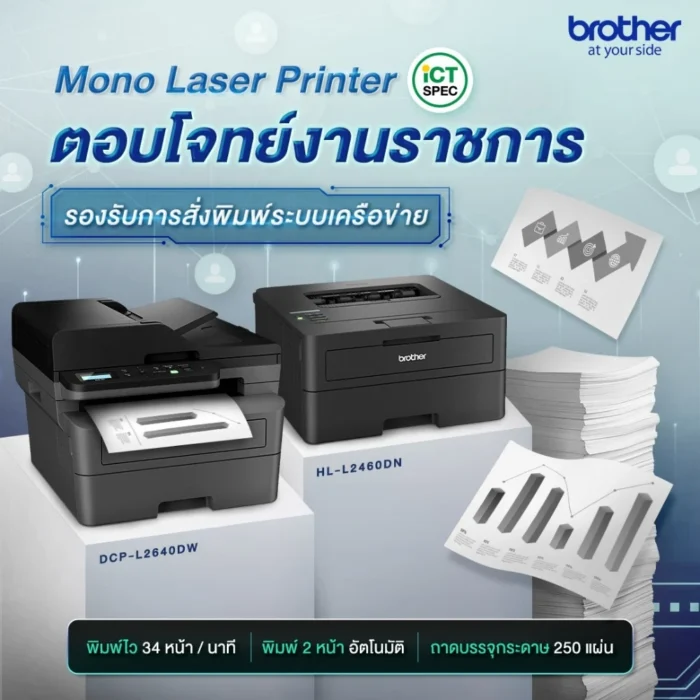 BROTHER-Laser-HL-L2460DN-4 BROTHER MONO Laser PRINTER เครื่องพิมพ์เลเซอร์สีดำ HL-L2460DN