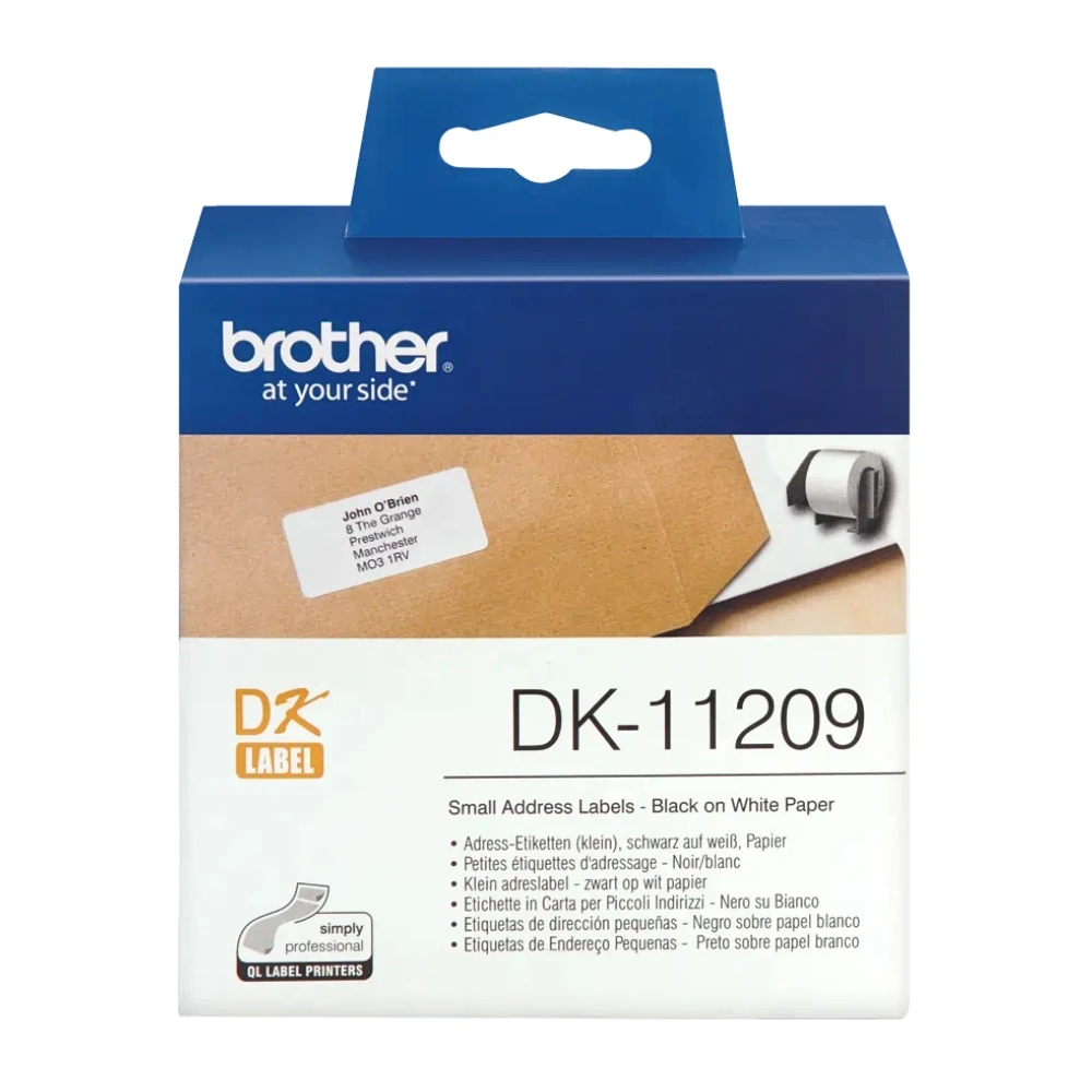 BROTHER เทปกระดาษต่อเนื่องพื้นขาว ขนาด 29 มม. DK-11209 (ฉลากแบบไดคัท)