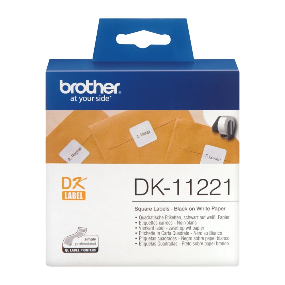 BROTHER เทปกระดาษต่อเนื่องพื้นขาว ขนาด 23 มม. DK-11221 (ฉลากแบบไดคัท)