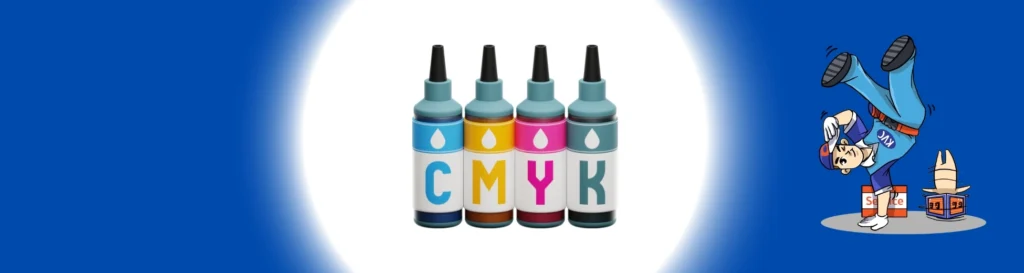 น้ำหมึกอิงค์เจ็ท 4 สี แบบขวด CMYK ที่เควีซี คอมพิวเตอร์