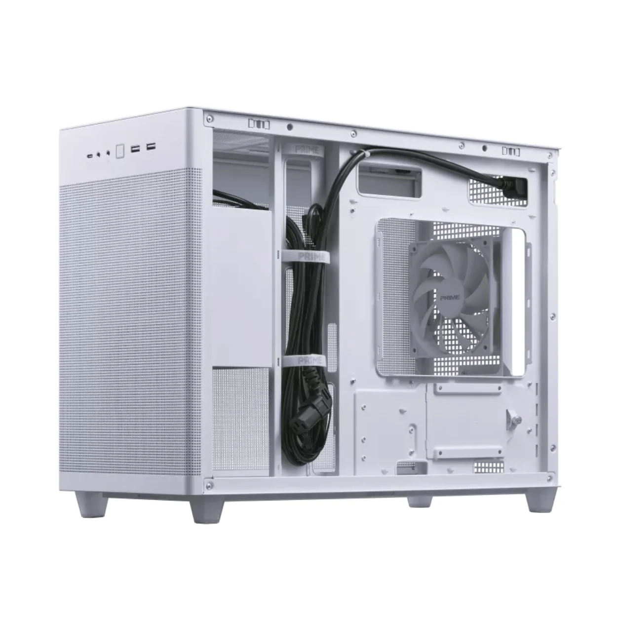 เคสคอมพิวเตอร์ สีขาว ASUS Prime AP201 MicroATX Mesh White
