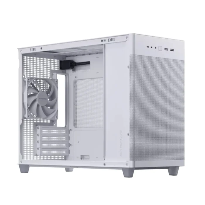 ASUS AP201 PRIME CASE TG WHITE EDITION 03 เคสคอมพิวเตอร์ สีขาว ASUS Prime AP201 MicroATX Tempered Glass WHITE EDITION