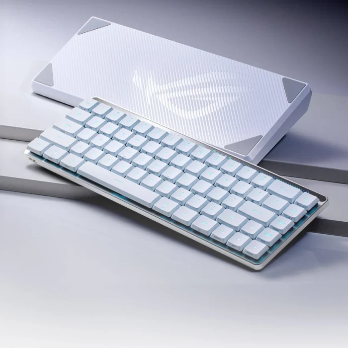 ASUS-M603-Falchion-LowProfile-RX-Blue-03 คีย์บอร์ดไร้สาย สีขาว ภาษาไทย ASUS M603 Falchion Low Profile RXBlue Keyboard (พิมพ์แล้วมีเสียงคลิก และได้แรงต้าน 2 จังหวะ)