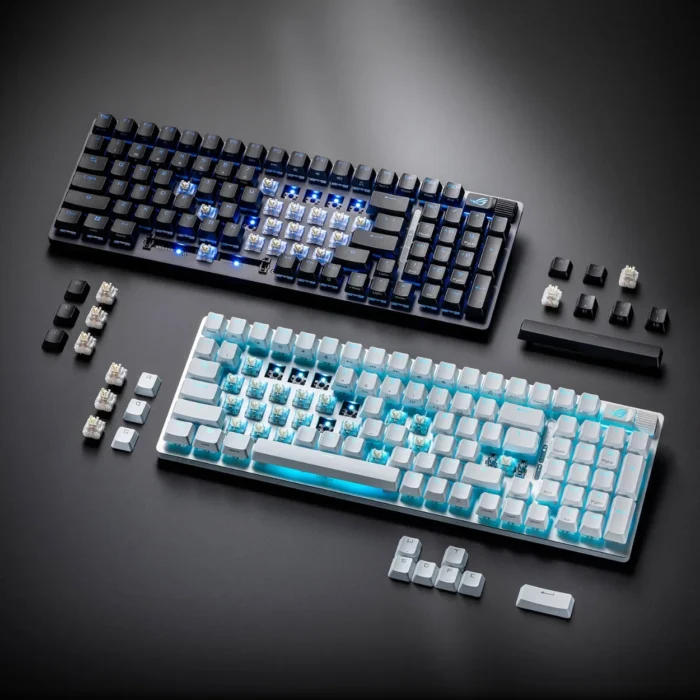 ASUS-ROG-Strix-Scope-II-96-Wireless-NX-Storm-02 คีย์บอร์ดไร้สาย สีดำ ภาษาไทย ASUS X901 Strix ScopeII 96 NX Storm Keyboard (ความเร็วและเสถียรของปุ่มกดแบบ Walled Stem)