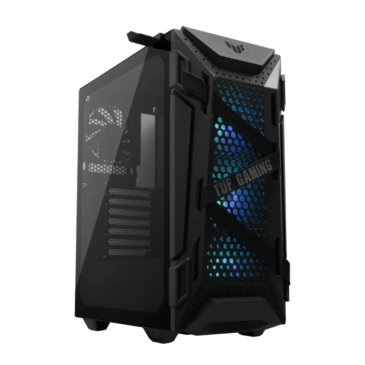 เคสคอมพิวเตอร์ สีดำ ASUS TUF Gaming GT301 ATX Mid-Tower Compact Case พร้อมพัดลม ARGB