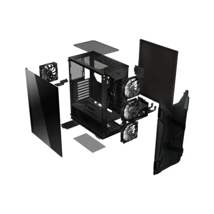 ASUS TUF Gaming GT301 ATX ARGB Fan Case 03 เคสคอมพิวเตอร์ สีดำ ASUS TUF Gaming GT301 ATX Mid-Tower Compact Case พร้อมพัดลม ARGB