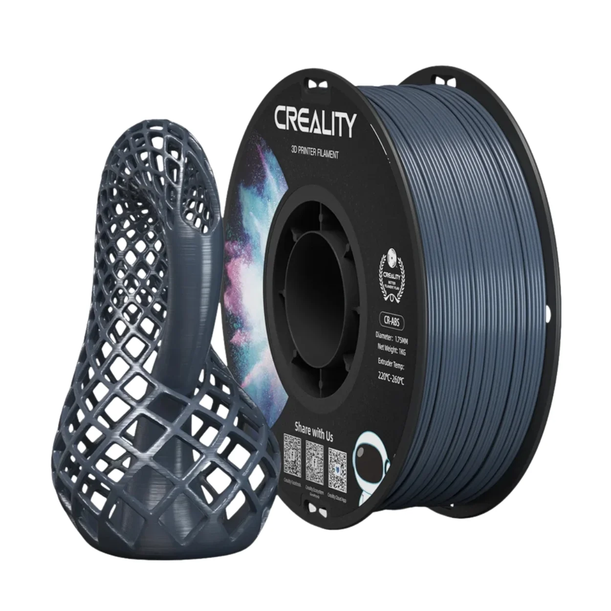 เส้นพลาสติก 3D สีเทา Creality CR-ABS Grey 1.75mm 1KG