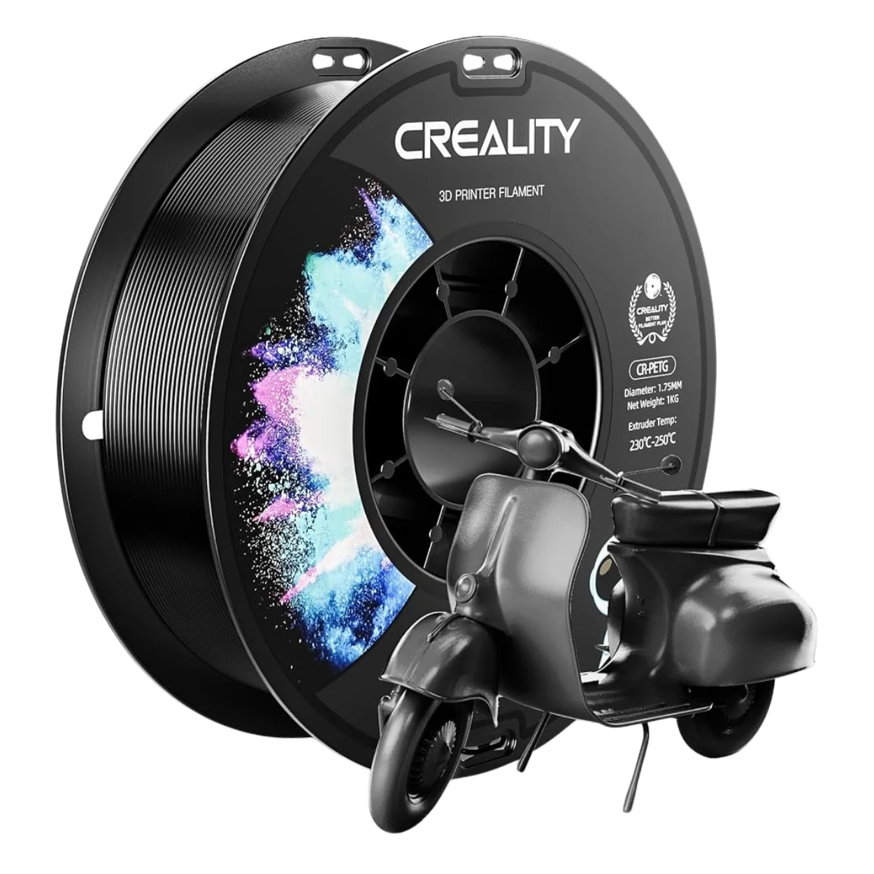 เส้นพลาสติก 3D สีดำ Creality CR-PETG Filament Black 1.75mm 1KG