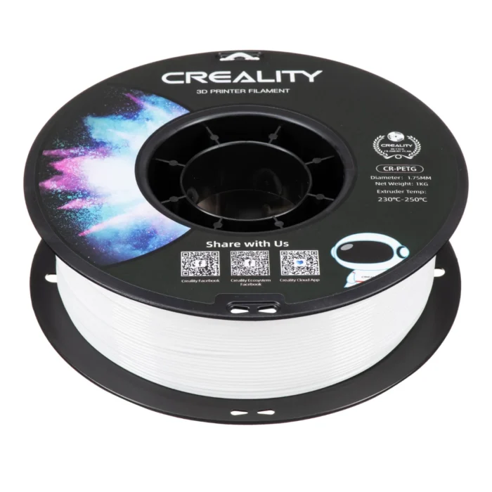 เส้นพลาสติก 3D สีขาว Creality CR-PETG Filament White 1.75mm 1KG
