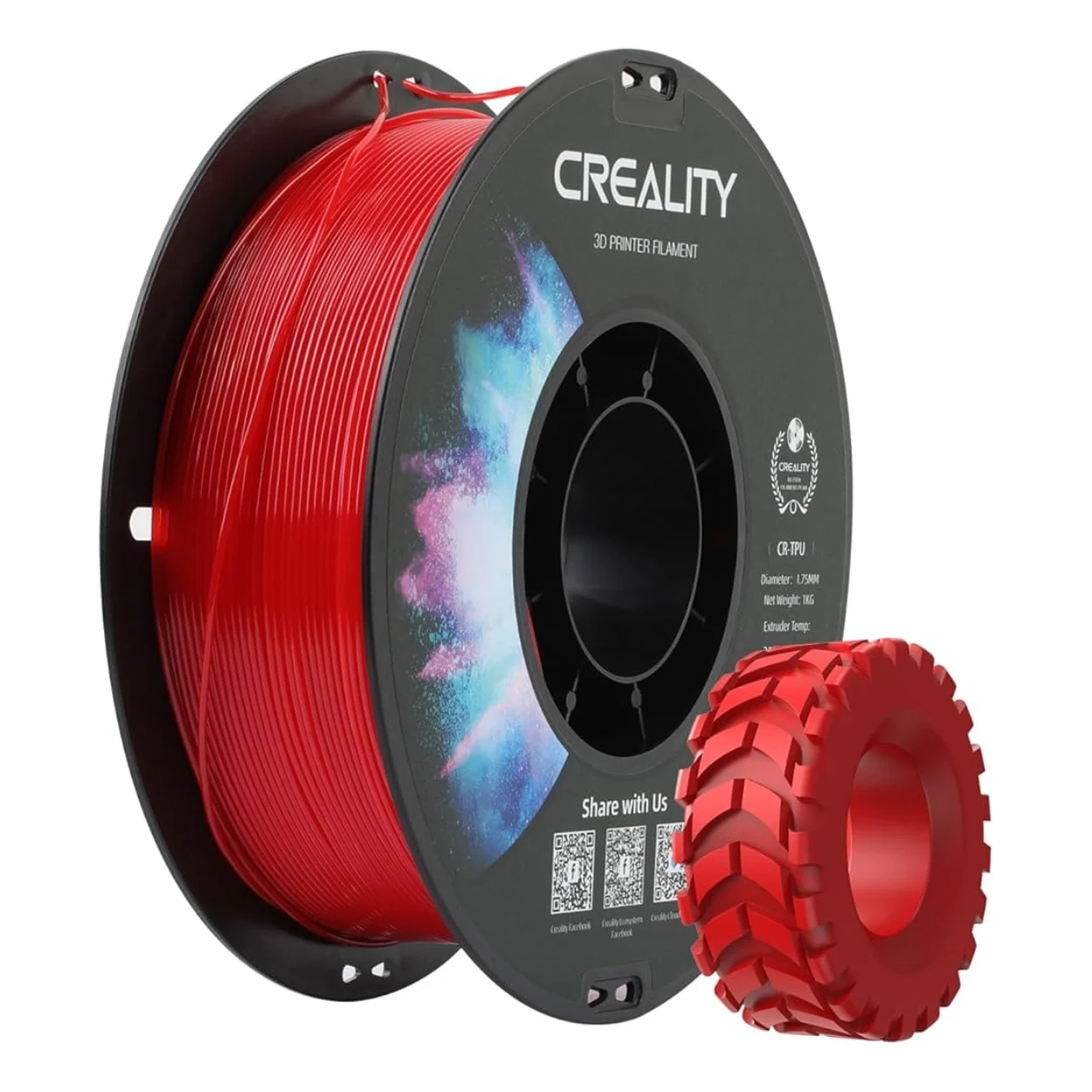 เส้นพลาสติก 3D สีแดง Creality CR-TPU Red 1.75mm 1KG