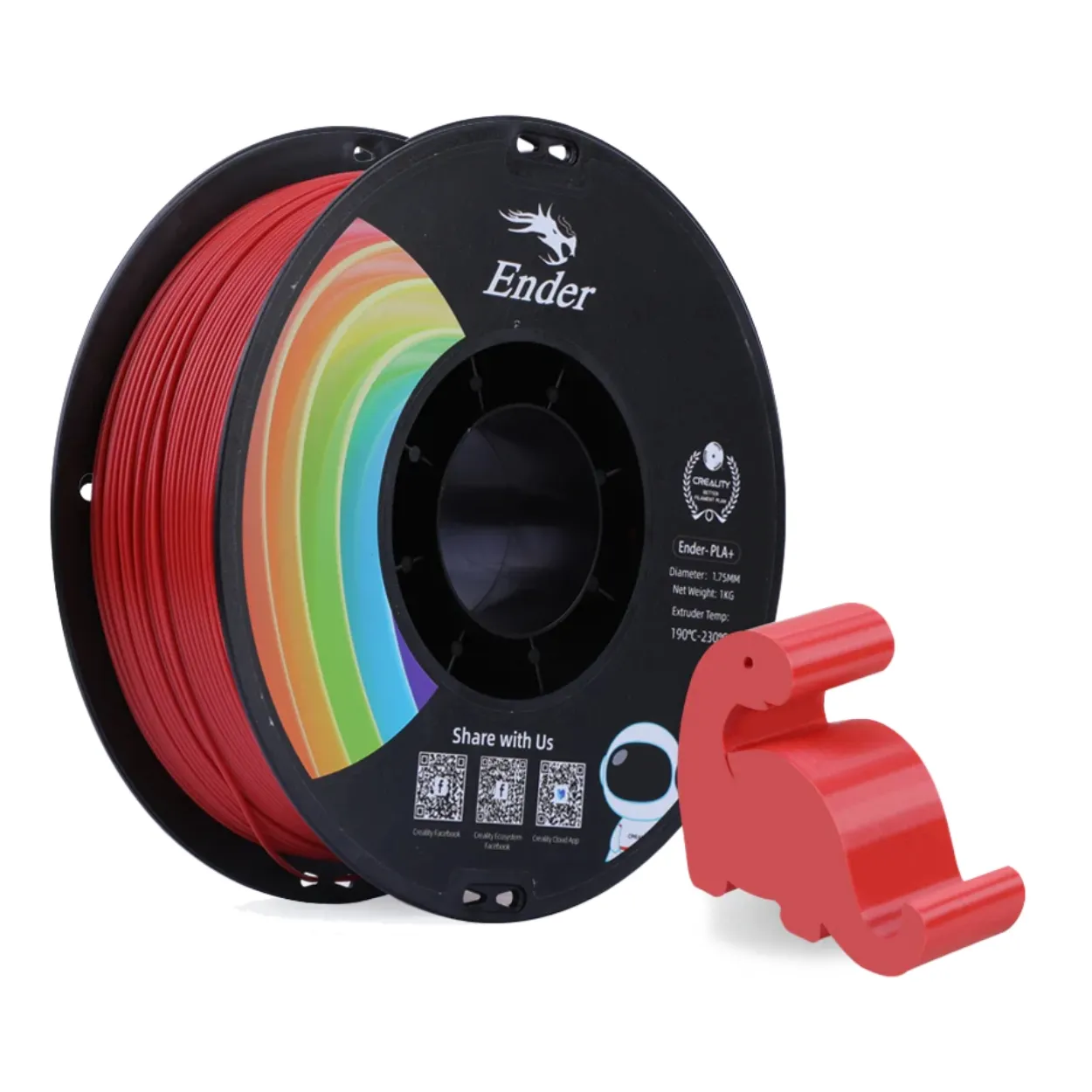เส้นพลาสติก 3D สีแดง Creality Ender-PLA+ Filament 1.75mm 1KG Red