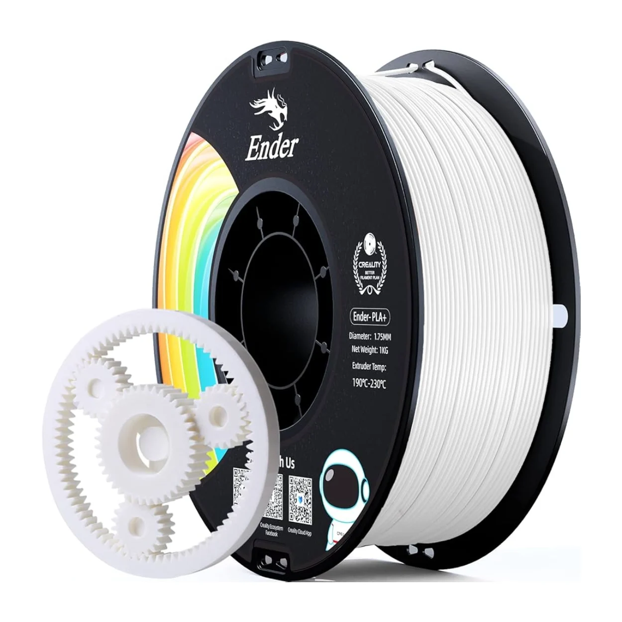 เส้นพลาสติก 3D สีขาว Creality Ender-PLA+ Filament 1.75mm 1KG White