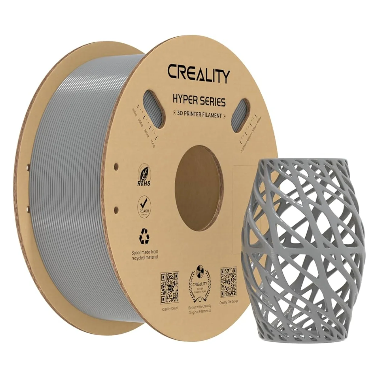 เส้นพลาสติก 3D สีเทา Creality Hyper PETG Grey 1kg