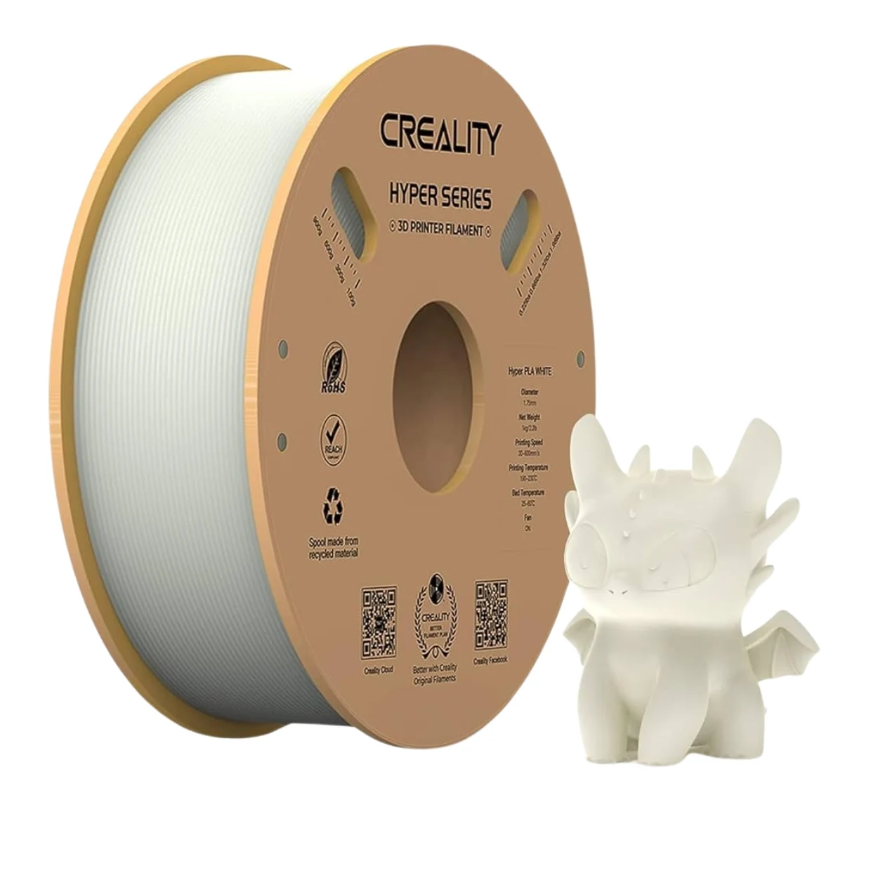 เส้นพลาสติก 3D สีขาว Creality Hyper PLA Filament