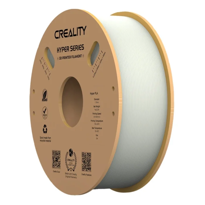 Hyper-PLA-Filament-1.75mm-1KG-White-03 เส้นพลาสติก 3D สีขาว Creality Hyper PLA Filament, 1.75mm 1KG White