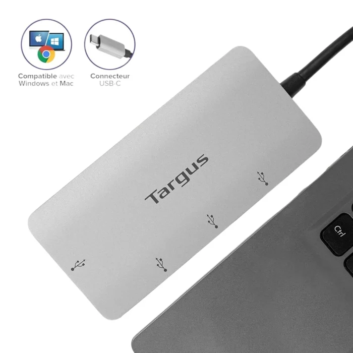 Targus USB-C Multi-Port HUB with 100W Power Delivery 04 Targus USB-C Multi-Port Hub with 100W Power Delivery มัลติพอร์ต