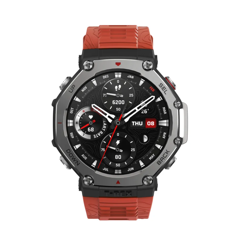 Amazfit T-Rex 3 Lava – สมาร์ทวอทช์สุดแกร่ง กันน้ำ 10ATM แบตอึด 27 วัน พร้อม GPS ขั้นสูง