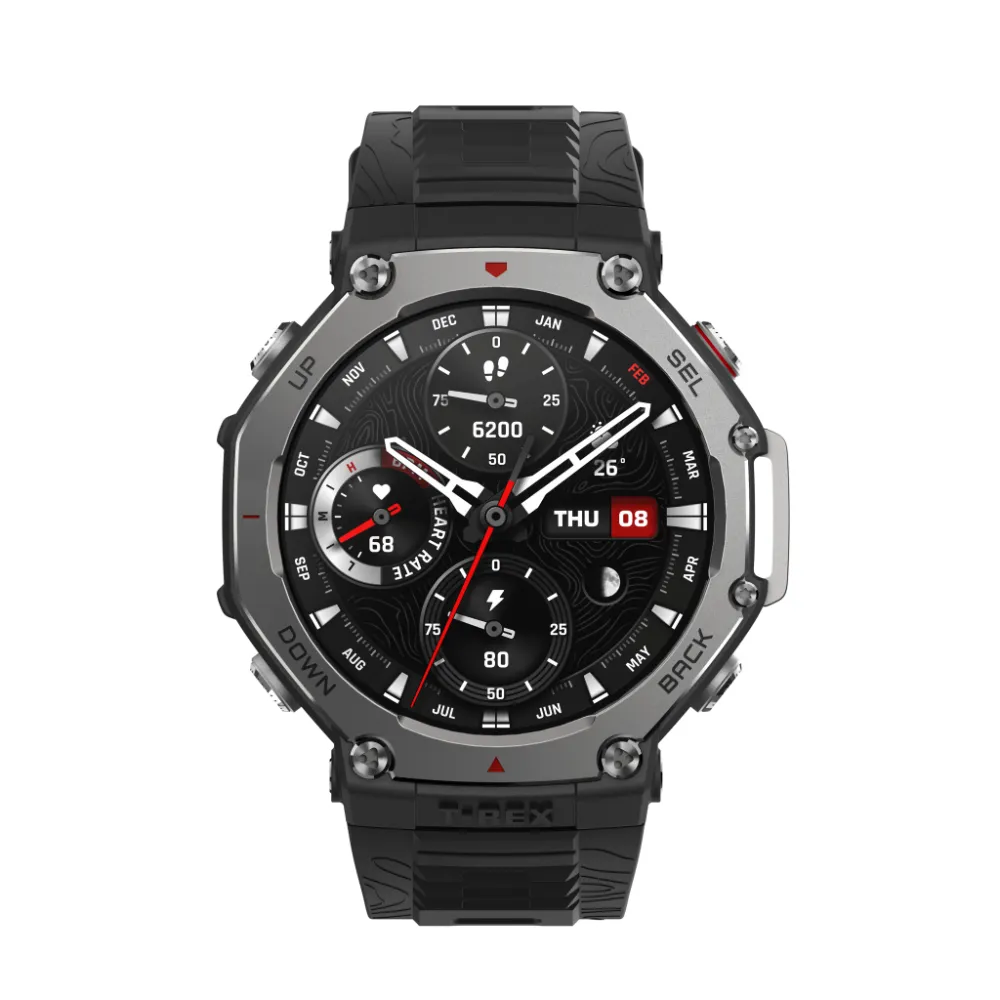 Amazfit T-Rex 3 Onyx – สมาร์ทวอทช์สุดแกร่ง กันน้ำ 10ATM แบตอึด 27 วัน พร้อม GPS ขั้นสูง