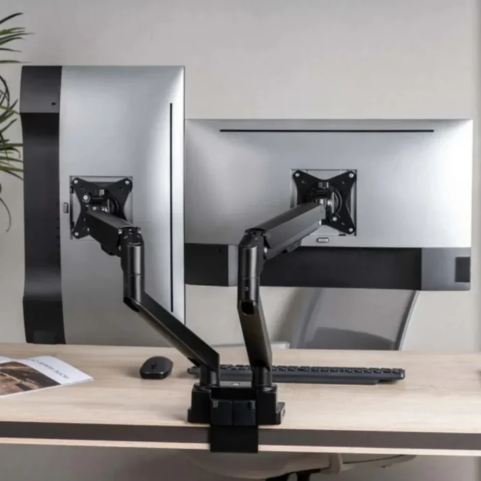 docking-dual-desk-mount-mht-461887-2 ขาตั้งจอคอม 2 จอ พร้อม Docking Station 8-in-1 ครบจบในหนึ่งเดียว