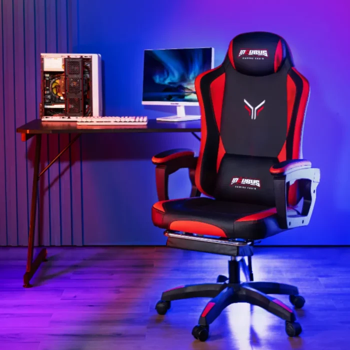 gaming-chair-e4936-rk-1 เก้าอี้เกมมิ่ง Deli รุ่น E4936-RK (สีแดงสลับดำ)