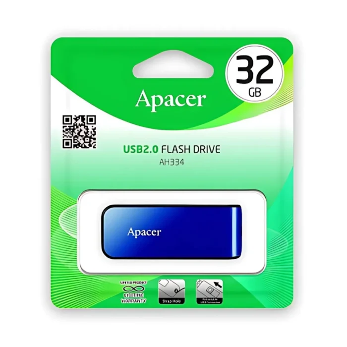 Apacer Handy Steno AH334 32GB Blue 03 Apacer Handy Steno AH334 32GB Blue แฟลชไดรฟ์สีน้ำเงิน