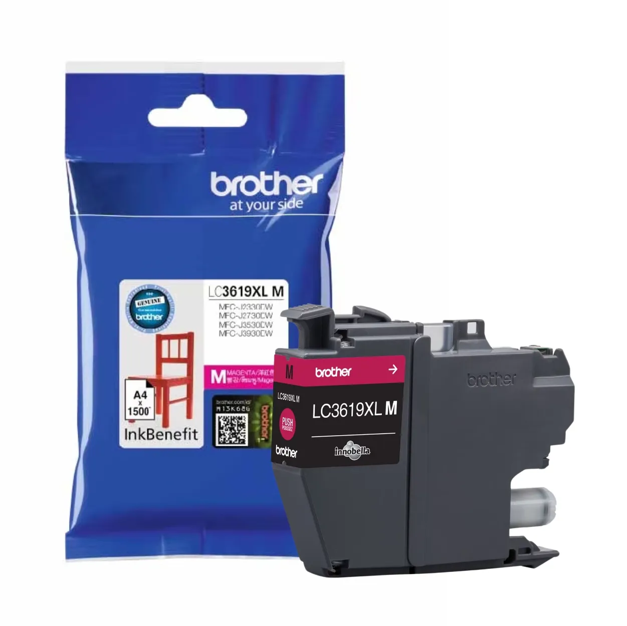 BROTHER Ink หมึกพิมพ์สีชมพู LC-3619XLM (ฺMagenta)