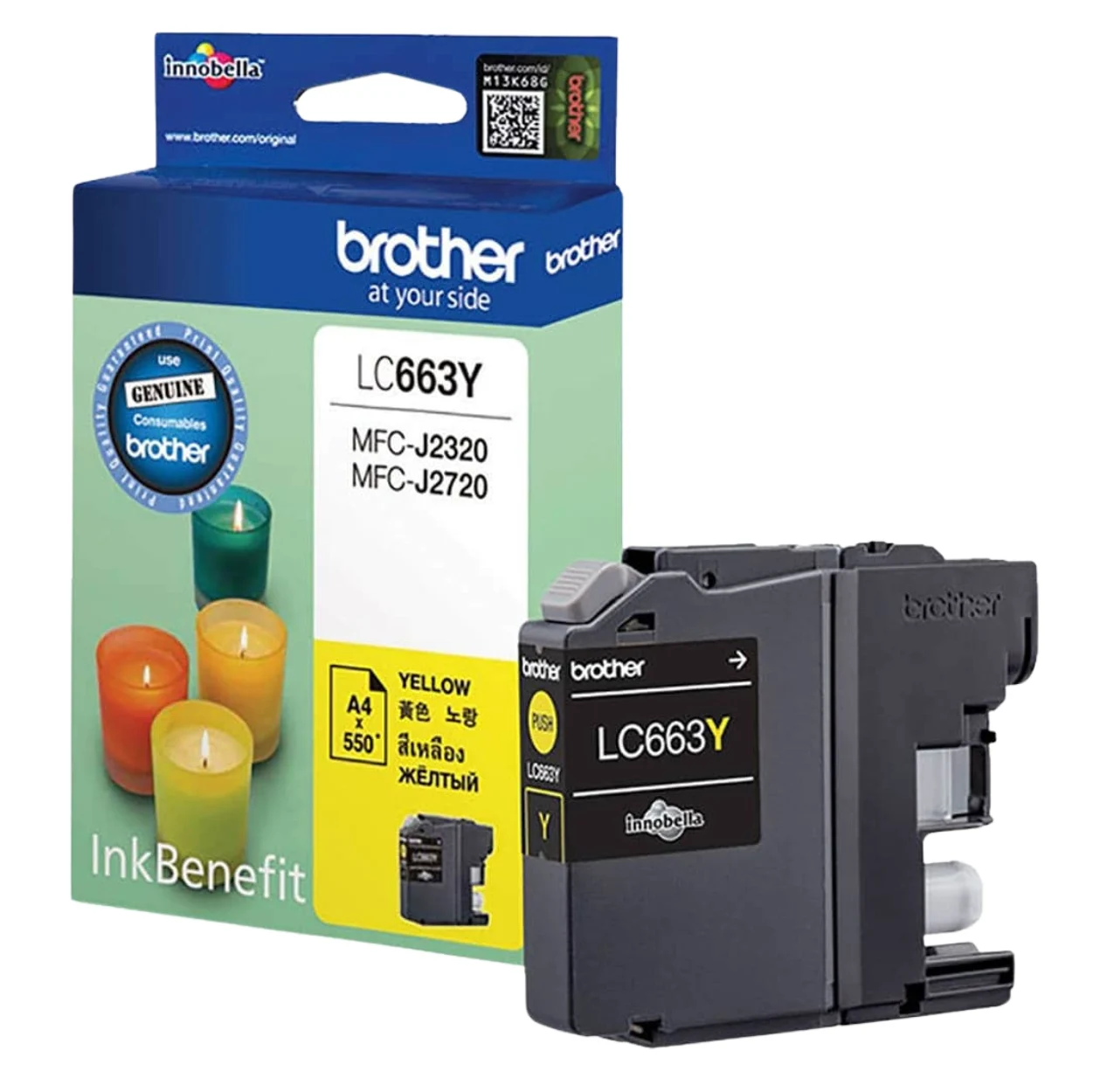 BROTHER Ink หมึกพิมพ์สีเหลือง LC-663Y (ฺYellow)