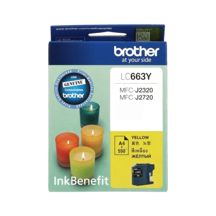 BROTHER Ink หมึกพิมพ์สีเหลือง LC-663Y (ฺYellow)