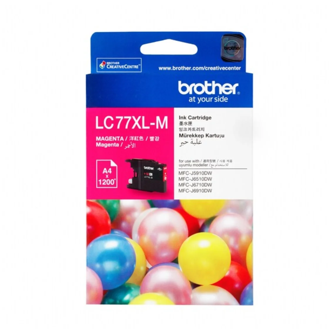 BROTHER Ink หมึกพิมพ์สีชมพู LC-77XLM (ฺMagenta)