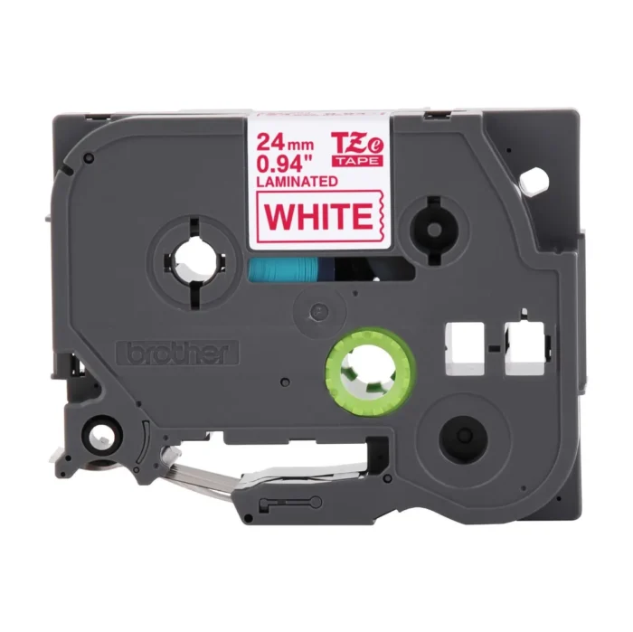 Brother-TZE252 laminated label tape red on white 02 BROTHER เทปพิมพ์อักษรสีแดง พื้นขาว ขนาด 24 มม. TZE-252