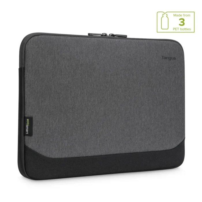 Targus Cypress Eco Smart Sleeve Gray 04 Targus Cypress Eco Smart Sleeve Grey ซองแนวนอนใส่แล็ปท็อปใหญ่ ขนาด 13-14 นิ้ว สีเทา