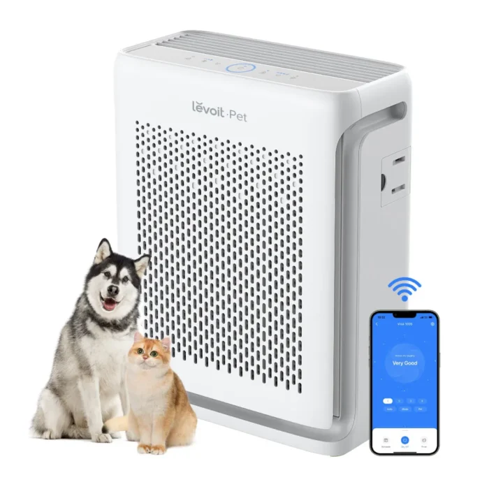 Levoit Vital 100S Smart Air Purifier เครื่องฟอกอากาศสำหรับสัตว์เลี้ยง True HEPA H13 กรองกลิ่นขนสัตว์ ขนาดห้อง 52 ตร.ม.