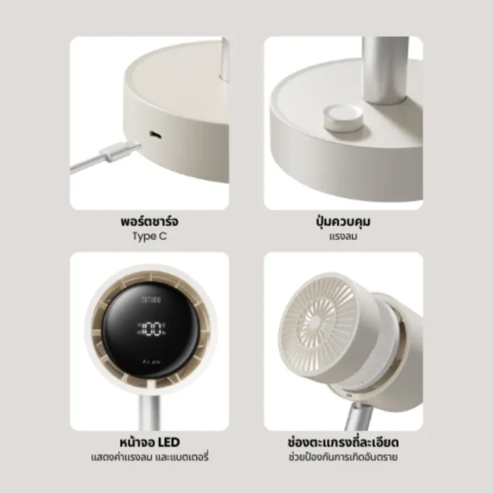 SOTHING Air Pro Desktop Fan พัดลมตั้งโต๊ะมีฟิลเตอร์ ส่ายได้ ปรับลม 100 ระดับ จอ LED สีขาว