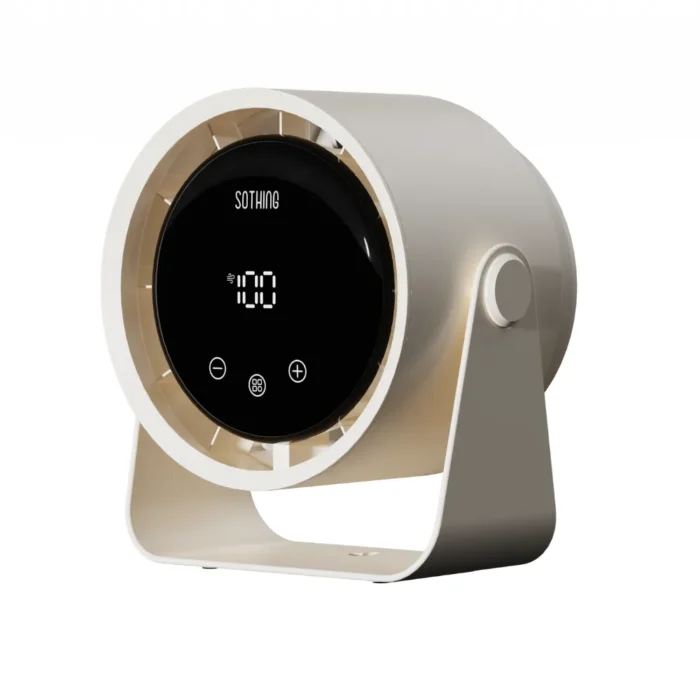 sothing-table-fan-air-with-filter-1 SOTHING Air Desktop Fan พัดลมตั้งโต๊ะมีฟิลเตอร์ ปรับลม 100 ระดับ จอ LED แบต 2000mAh สีขาว