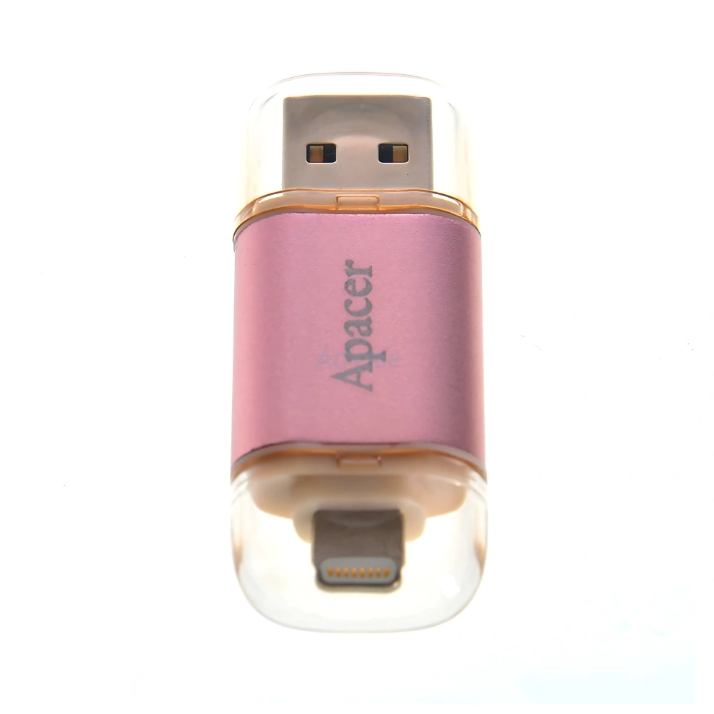 Apacer AH190 64GB Dual Lightning & USB 3.2 แฟลชไดรฟ์สีชมพู