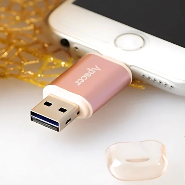 Apacer AH190 64GB Dual Lighting 04 Apacer AH190 64GB Dual Lightning & USB 3.2 แฟลชไดรฟ์สีชมพู