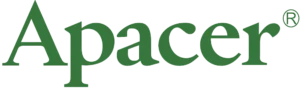 โลโก้ Apacer แบรนด์ผู้ผลิตหน่วยความจำ และอุปกรณ์จัดเก็บข้อมูลคุณภาพสูง