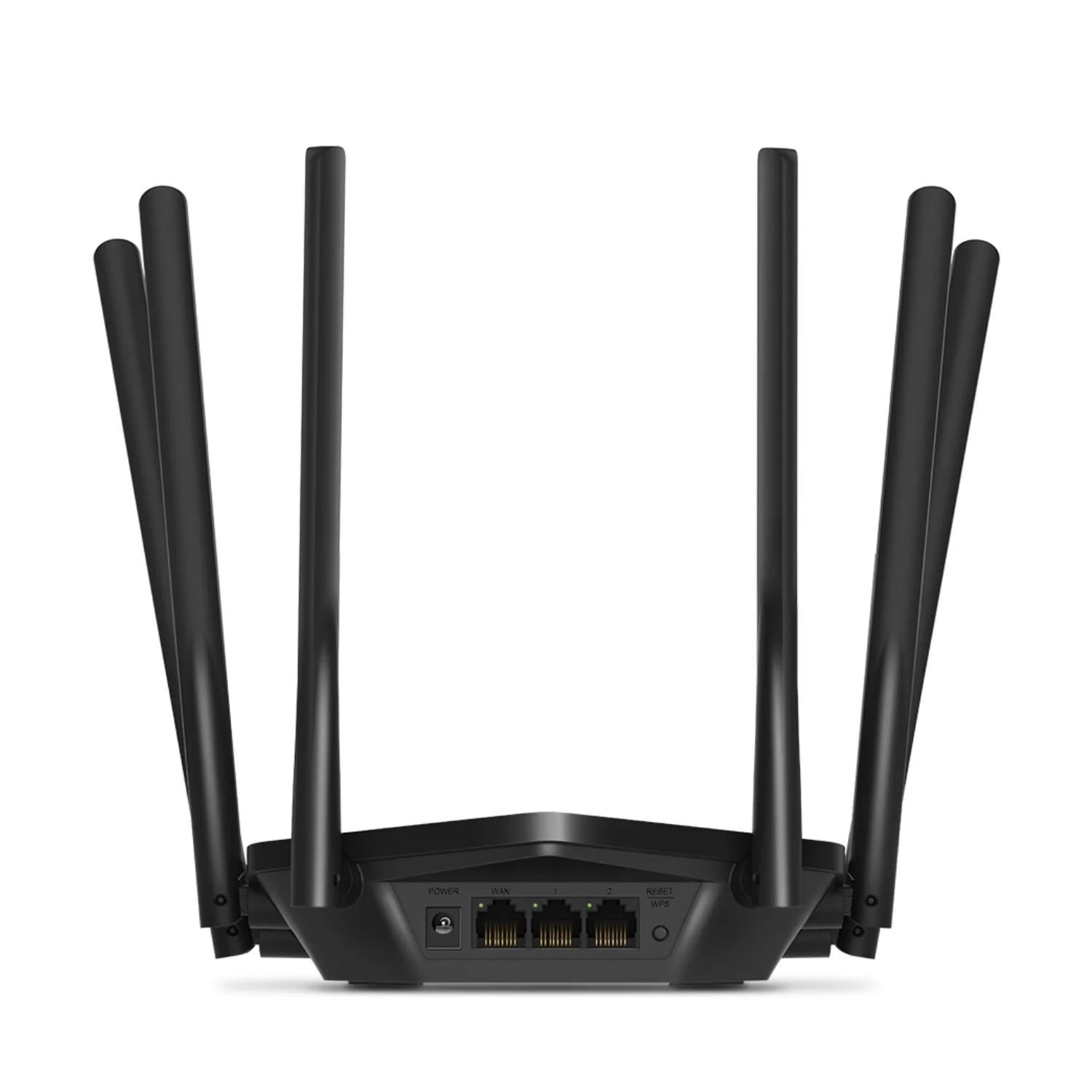 ด้านหลัง Mercusys MR50G เราเตอร์ Wi-Fi แสดงพอร์ต Gigabit WAN/LAN