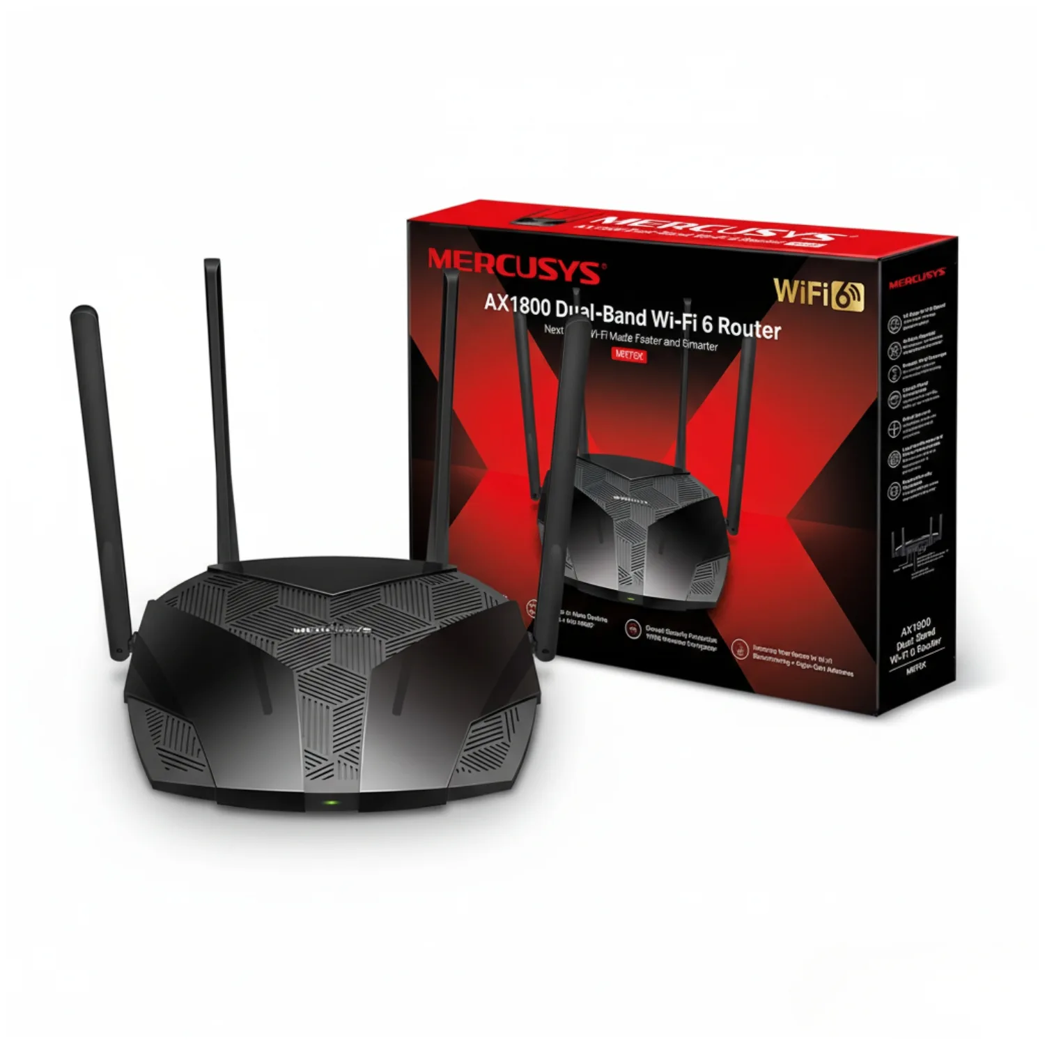 Mercusys MR70X เราเตอร์ Wi-Fi 6 AX1800 พร้อม 4 เสาสัญญาณ