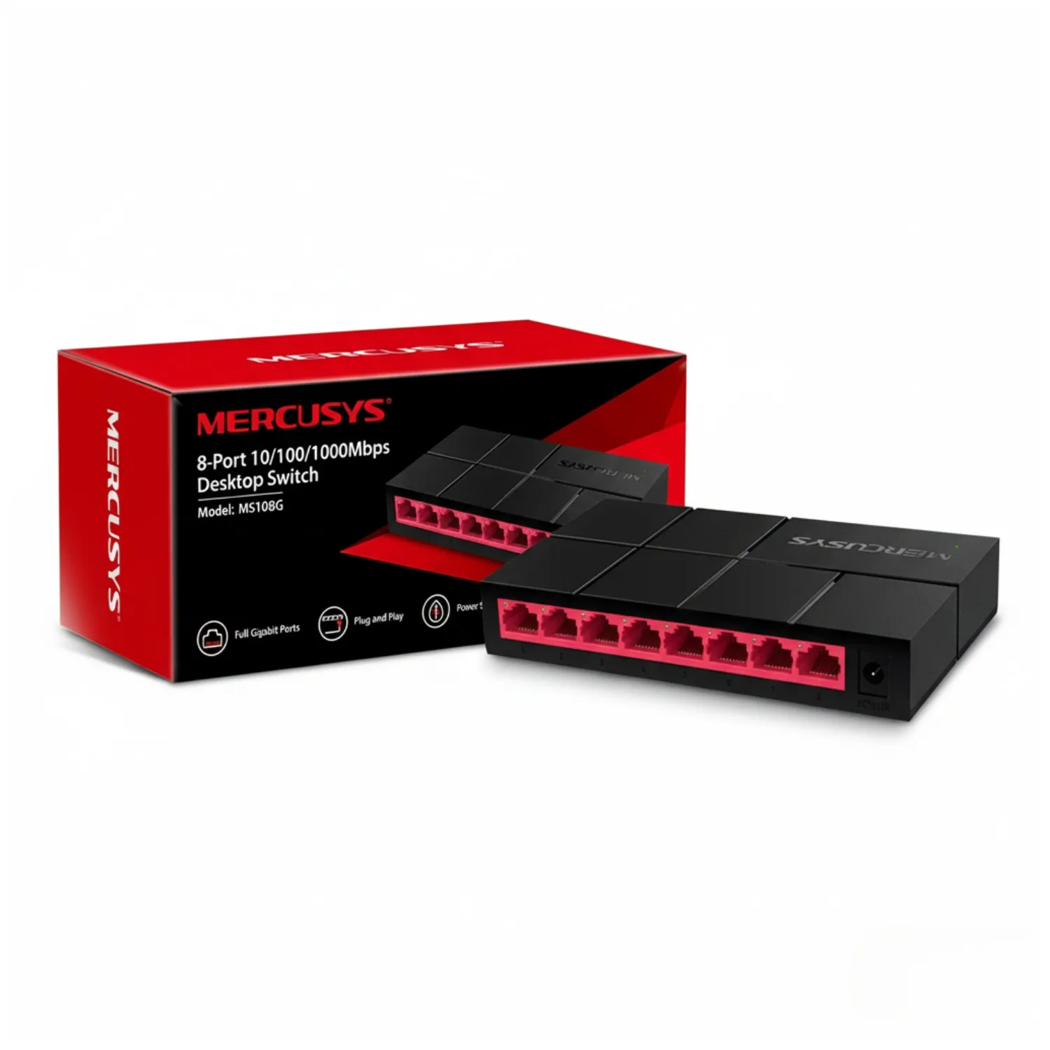 Mercusys MS108G Gigabit Switch 8 Port พร้อมตัวเครื่องโลหะ