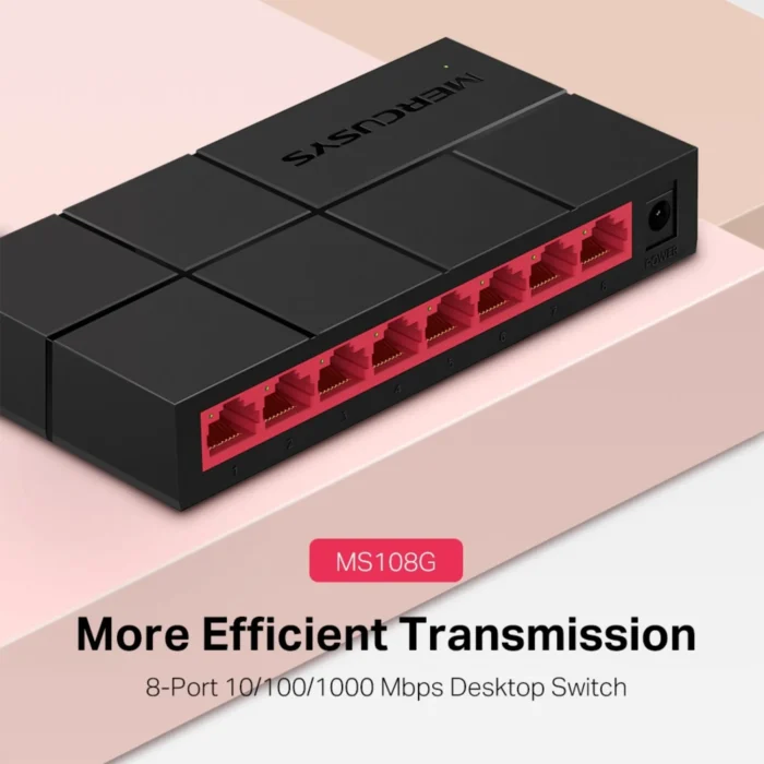 Mercusys MS108G Switching Hub Metal Casing 02 Mercusys MS108G hub 8 port Gigabit สำหรับการส่งข้อมูลที่รวดเร็ว