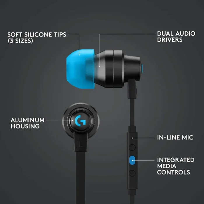 g333-buffy-gaming-earphones-black-4 Logitech G333 Buffy Gaming Earphones สีดำ – หูฟังอินเอียร์สำหรับเกมมิ่ง