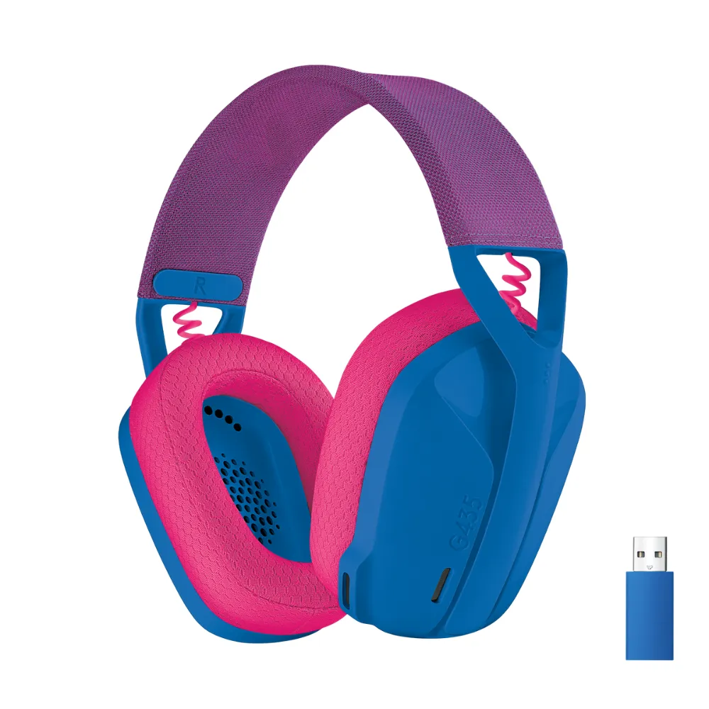 g435-lightspeed-blue-1 Logitech G435 LIGHTSPEED Gaming Headset สีน้ำเงิน – หูฟังเกมมิ่งไร้สายแบบครอบหู