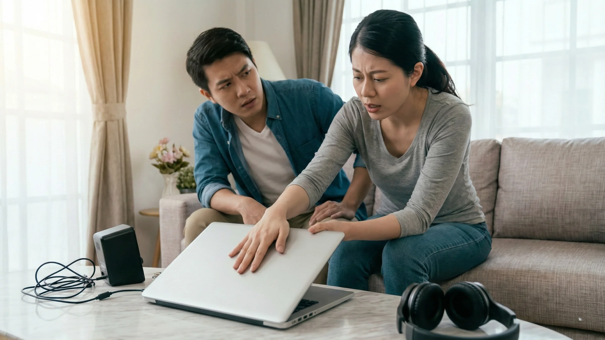 หญิงสาวให้แฟนหนุ่มช่วยหาสาเหตุและซ่อมโน๊ตบุ๊คที่เสียงเบาผิดปกติ