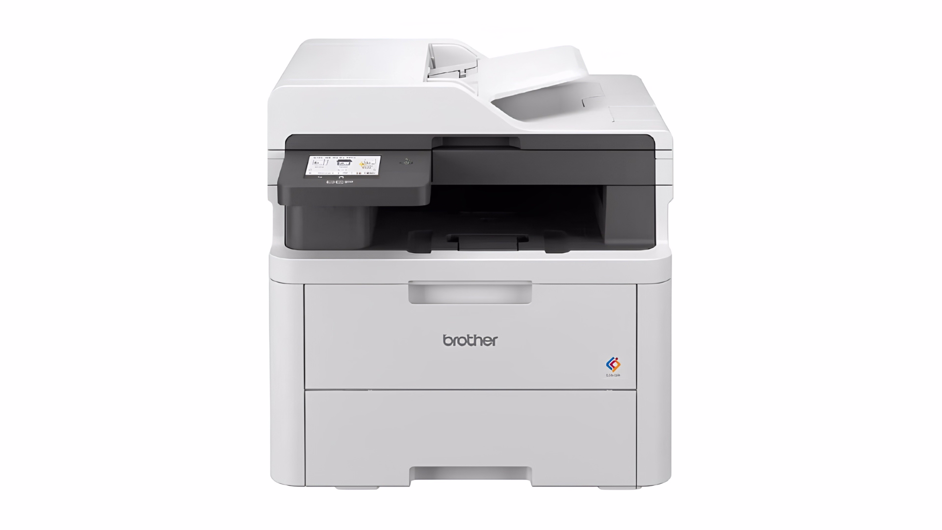 เครื่องพิมพ์มัลติฟังก์ชันเลเซอร์สี Brother DCP-L3560CDW มุมตรงด้านหน้า