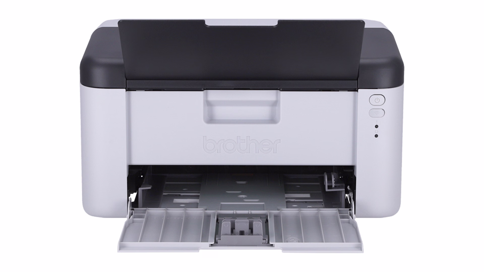เครื่องพิมพ์เลเซอร์ Brother HL-1210W มุมตรงด้านหน้า เปิดถาดกระดาษ
