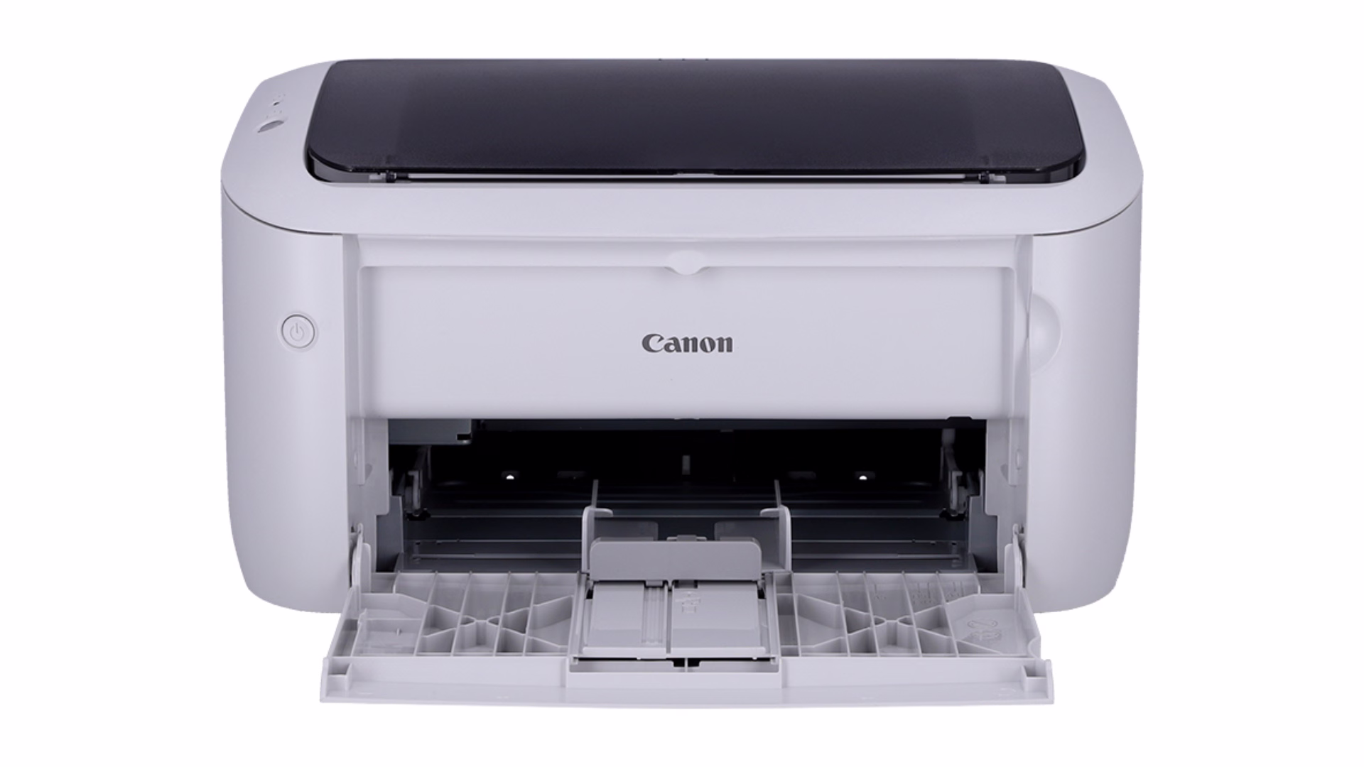 เครื่องพิมพ์เลเซอร์ Canon imageCLASS LBP6030 มุมตรงด้านหน้า เปิดถาดกระดาษ