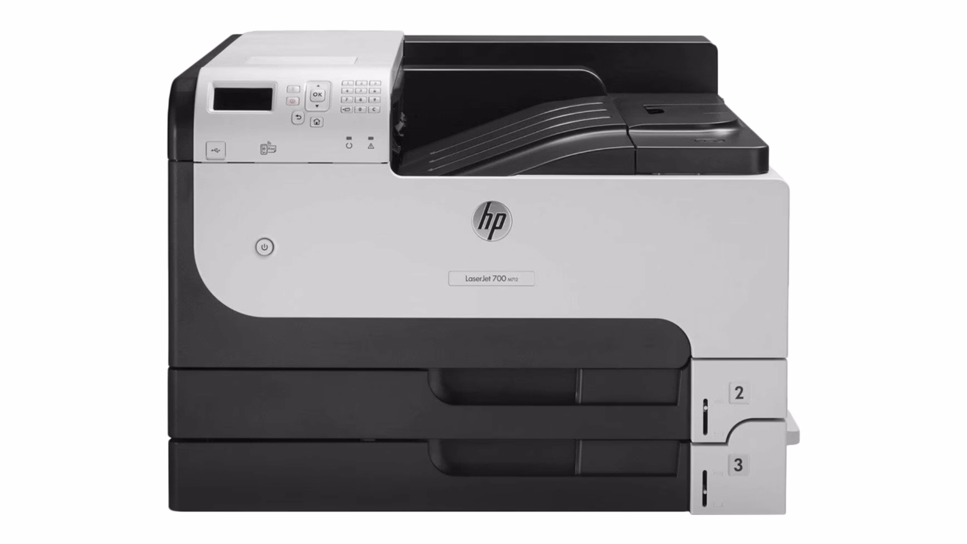 เครื่องพิมพ์เลเซอร์ขาวดำ HP LaserJet Enterprise LJM712dn มุมตรงด้านหน้า