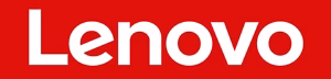 โลโก้ Lenovo ตัวอักษรสีขาวบนพื้นหลังสีแดง