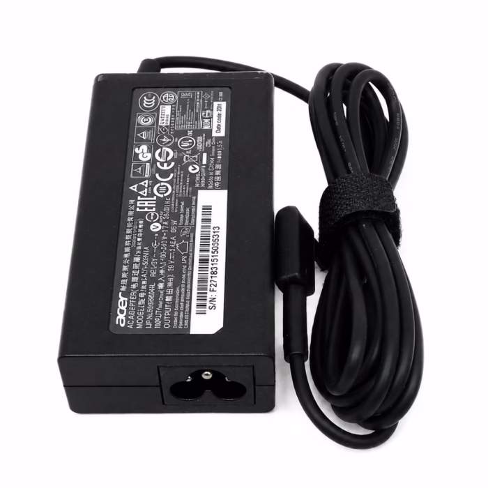 acer-adapter-19v-342a-65w-30x11mm-2 อะแดปเตอร์สายชาร์จโน้ตบุ๊ก Acer 19V 65W ซูมป้ายสเปกข้อมูลและช่องเสียบสายไฟ AC ด้านข้างตัวเครื่อง